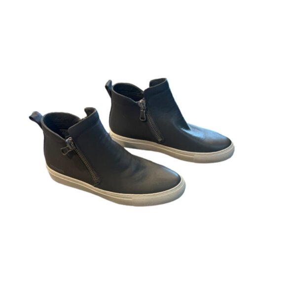 Womens Skechers Vaso Bota Leather Sneaker Bootie Size 7 Grey - Picture 3 of 7